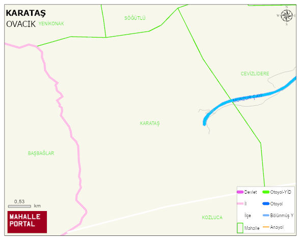 KARATAŞ Köyü Haritası | Dağlar, Ovalar ve Akarsu Bilgileri