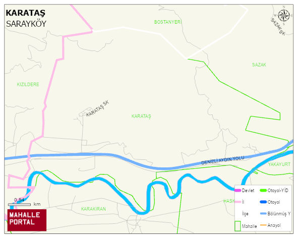 KARATAŞ Mahallesi Haritası | İnteraktif Köy ve Mahalle Sınırları