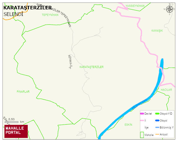 KARATAŞTERZİLER Mahallesi Haritası | Yükselti ve Doğa Özellikleri