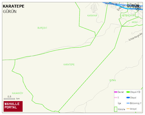 KARATEPE Mahallesi Haritası | Yükselti ve Doğa Özellikleri