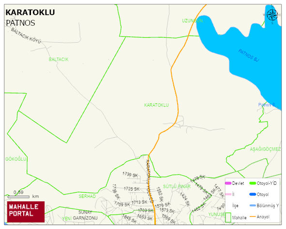 KARATOKLU Köyü Haritası | Mahalle ve Köy Sınırı
