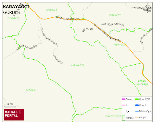 KARAYAĞCI Mahallesi Haritası | Sayısal Bölge Görünümü