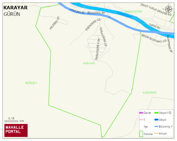KARAYAR Mahallesi Haritası | Yükselti ve Doğa Özellikleri