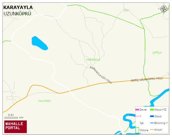 KARAYAYLA Köyü Haritası | Dağlar, Ovalar ve Akarsu Bilgileri