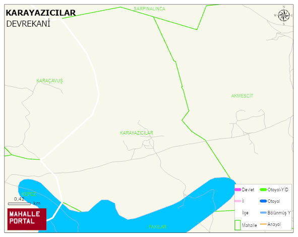 KARAYAZICILAR Köyü Haritası | Coğrafi Yapı ve Detaylı Haritası