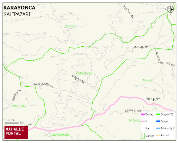 KARAYONCA Mahallesi Haritası | Coğrafi Yapı ve Detaylı Haritası