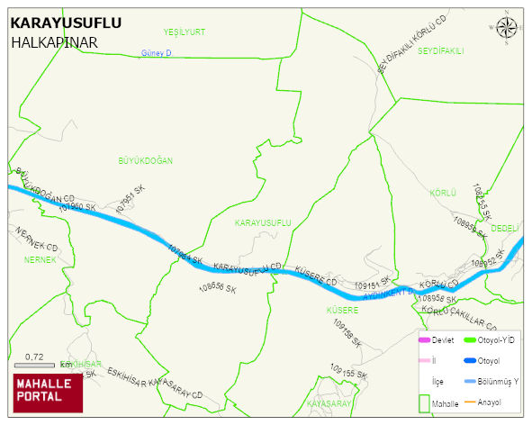 KARAYUSUFLU Mahallesi Haritası | Yükselti ve Doğa Özellikleri