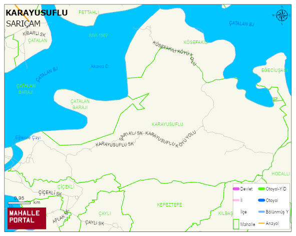 KARAYUSUFLU Mahallesi Haritası | Dağlar, Ovalar ve Akarsu Bilgileri