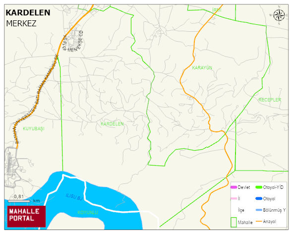 KARDELEN Mahallesi Haritası | Coğrafi Yapı ve Detaylı Haritası