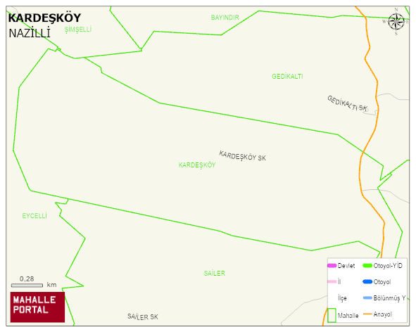 KARDEŞKÖY Mahallesi Haritası | Mahalle ve Köy Sınırı