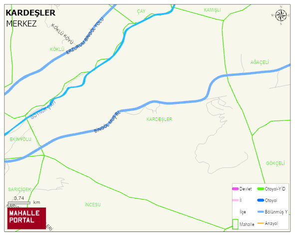 KARDEŞLER Köyü Haritası | Mahalle ve Köy Sınırı