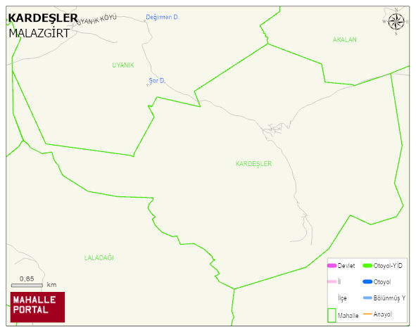 KARDEŞLER Köyü Haritası | Yükselti ve Doğa Özellikleri