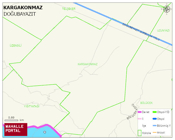 KARGAKONMAZ Köyü Haritası | Dağlar, Ovalar ve Akarsu Bilgileri