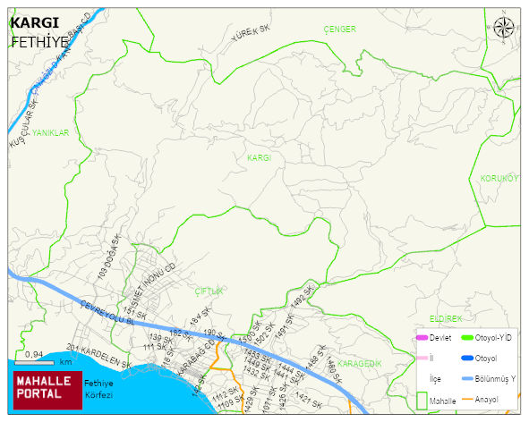 KARGI Mahallesi Haritası | Yükselti ve Doğa Özellikleri