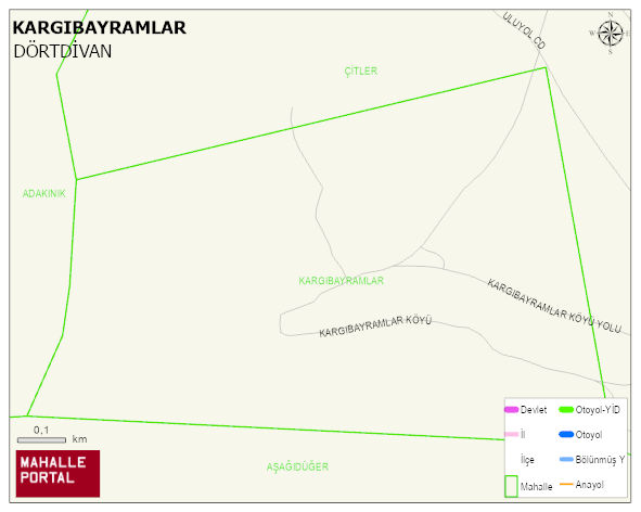 KARGIBAYRAMLAR Mahallesi Haritası | Dağlar, Ovalar ve Akarsu Bilgileri