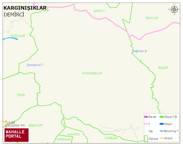 KARGINIŞIKLAR Mahallesi Haritası | Yükselti ve Doğa Özellikleri