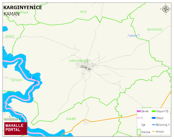 KARGINYENİCE Köyü Haritası | Mahalle ve Köy Sınırı