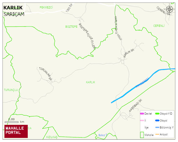 KARLIK Mahallesi Haritası | Coğrafi Yapı ve Detaylı Haritası