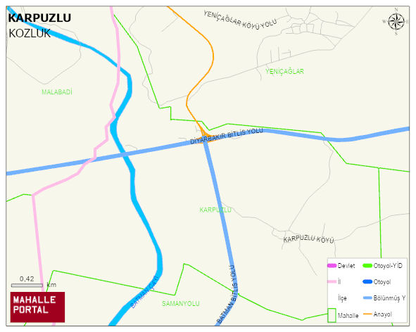 KARPUZLU Köyü Haritası | Coğrafi Yapı ve Detaylı Haritası