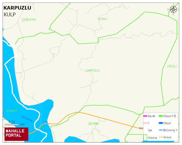 KARPUZLU Mahallesi Haritası | Yükselti ve Doğa Özellikleri