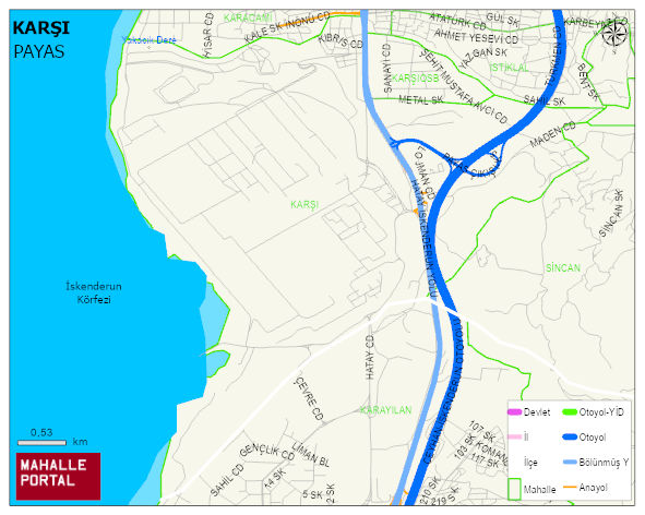 KARŞI Mahallesi Haritası | Mahalle ve Köy Sınırı