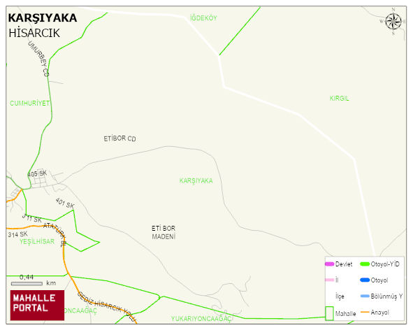 KARŞIYAKA Mahallesi Haritası | Yükselti ve Doğa Özellikleri