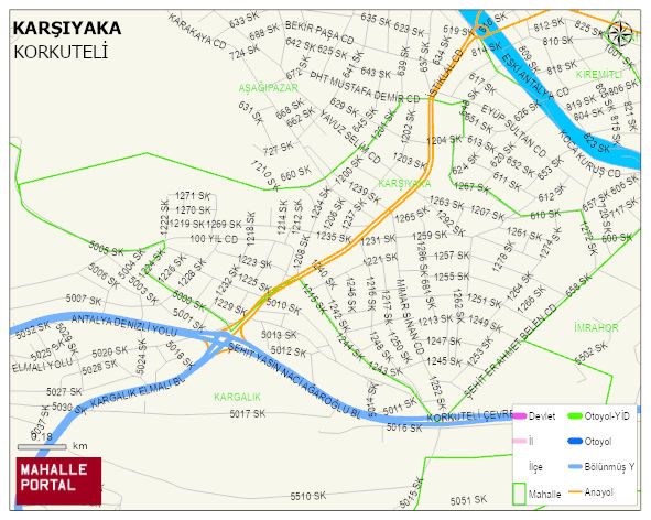 KARŞIYAKA Mahallesi Haritası | Dağlar, Ovalar ve Akarsu Bilgileri