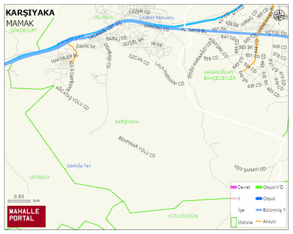 KARŞIYAKA Mahallesi Haritası | Dağlar, Ovalar ve Akarsu Bilgileri