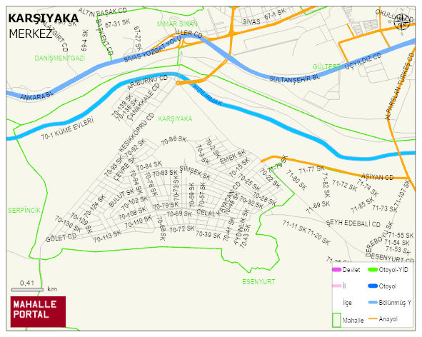 KARŞIYAKA Mahallesi Haritası | Sayısal Bölge Görünümü