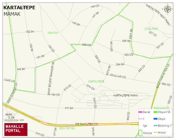 KARTALTEPE Mahallesi Haritası | İnteraktif Köy ve Mahalle Sınırları