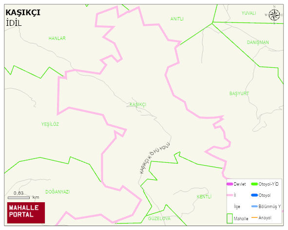 KAŞIKÇI Köyü Haritası | Mahalle ve Köy Sınırı