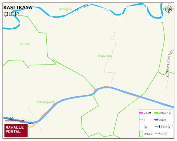 KAŞLIKAYA Köyü Haritası | Dağlar, Ovalar ve Akarsu Bilgileri