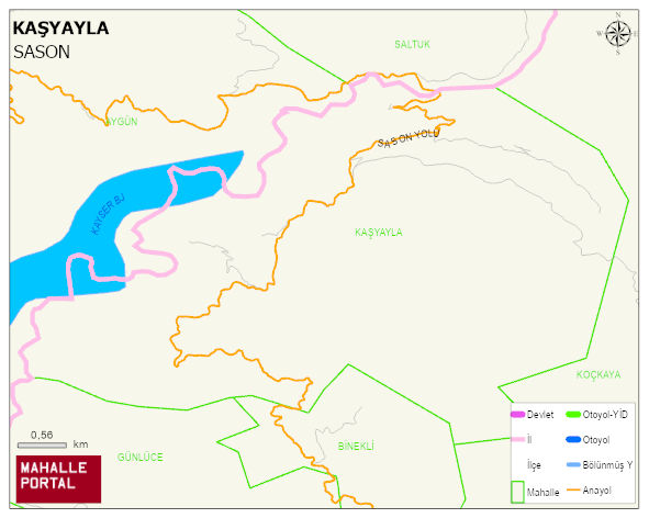 KAŞYAYLA Köyü Haritası | Dağlar, Ovalar ve Akarsu Bilgileri