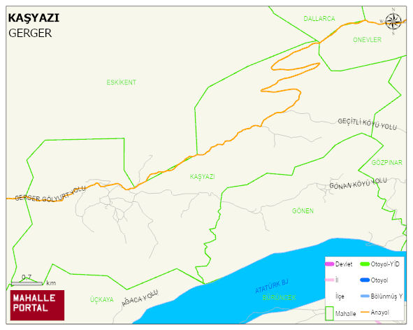 KAŞYAZI Köyü Haritası | Yükselti ve Doğa Özellikleri