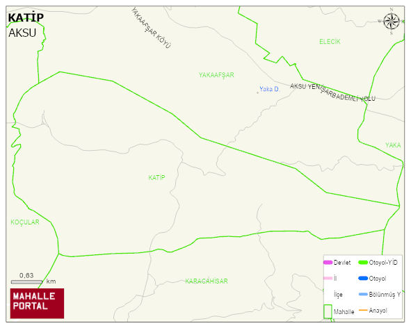 KATİP Köyü Haritası | Dağlar, Ovalar ve Akarsu Bilgileri