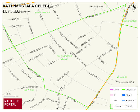KATİPMUSTAFA ÇELEBİ Mahallesi Haritası | Sayısal Bölge Görünümü