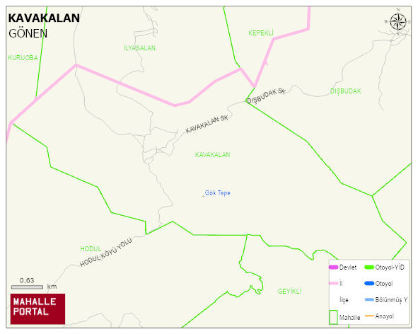 KAVAKALAN Mahallesi Haritası | Dağlar, Ovalar ve Akarsu Bilgileri