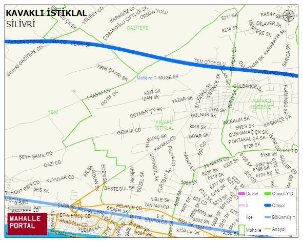 KAVAKLI İSTİKLAL Mahallesi Haritası | İnteraktif Köy ve Mahalle Sınırları