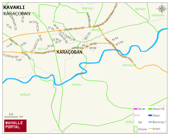 KAVAKLI Mahallesi Haritası | Dağlar, Ovalar ve Akarsu Bilgileri