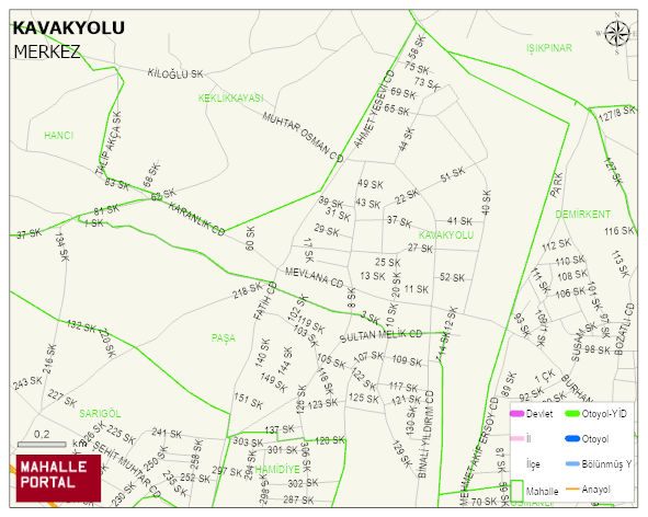 KAVAKYOLU Mahallesi Haritası | İnteraktif Köy ve Mahalle Sınırları