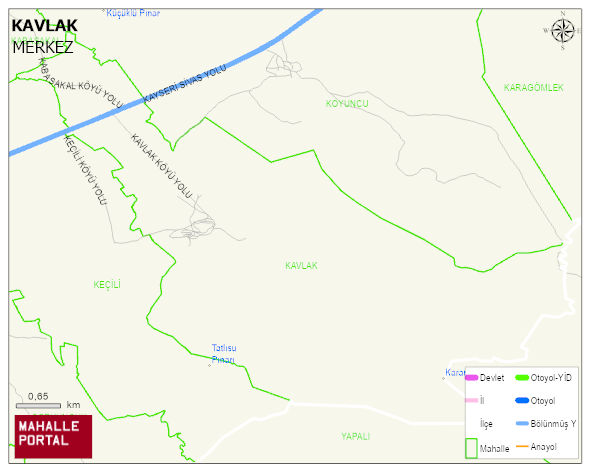 KAVLAK Köyü Haritası | Dağlar, Ovalar ve Akarsu Bilgileri