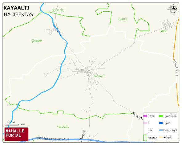 KAYAALTI Köyü Haritası | Mahalle ve Köy Sınırı