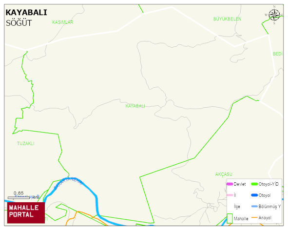 KAYABALI Köyü Haritası | Yükselti ve Doğa Özellikleri