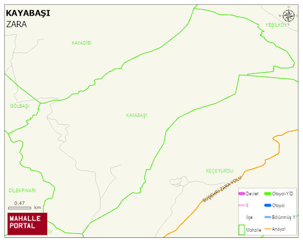 KAYABAŞI Köyü Haritası | Coğrafi Yapı ve Detaylı Haritası