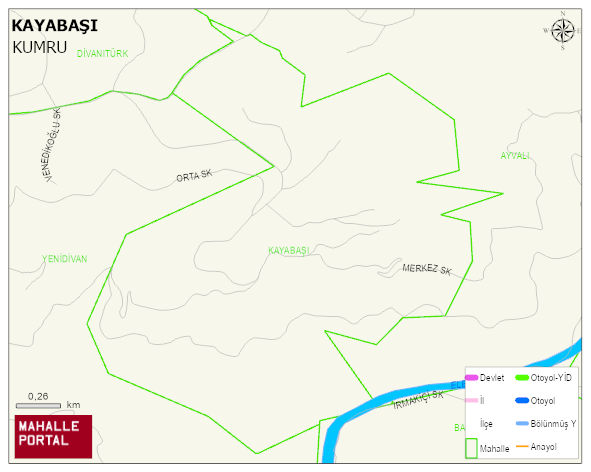 KAYABAŞI Mahallesi Haritası | Dağlar, Ovalar ve Akarsu Bilgileri