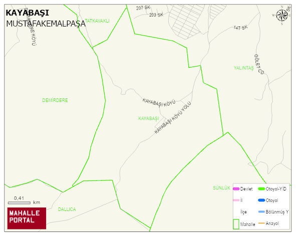 KAYABAŞI Mahallesi Haritası | Mahalle ve Köy Sınırı