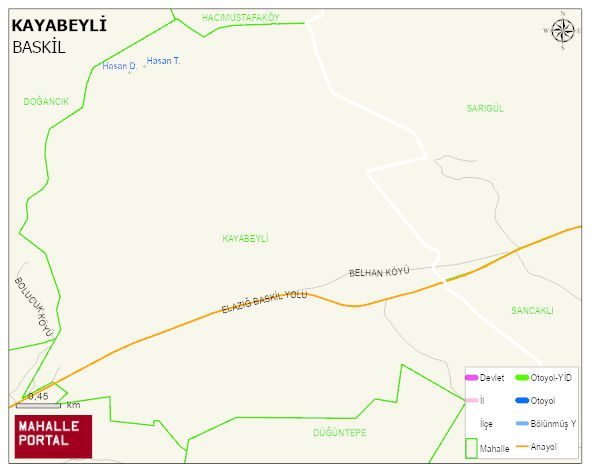 KAYABEYLİ Köyü Haritası | Detaylı Köy ve Mahalle Görünümü