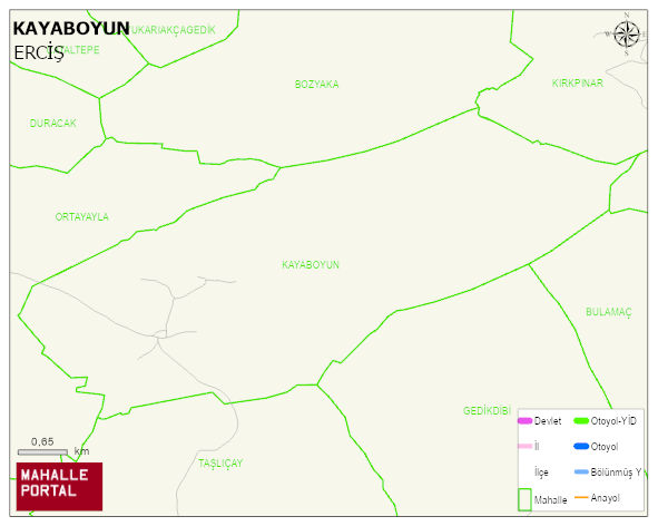 KAYABOYUN Mahallesi Haritası | İnteraktif Köy ve Mahalle Sınırları