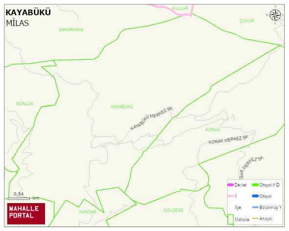 KAYABÜKÜ Mahallesi Haritası | Yükselti ve Doğa Özellikleri