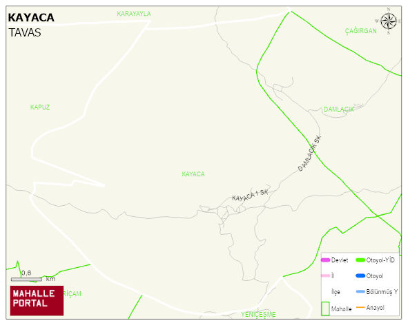 KAYACA Mahallesi Haritası | Detaylı Köy ve Mahalle Görünümü